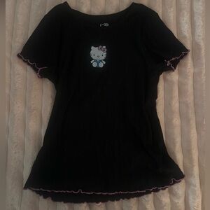 Hello Kitty Black Apparel with White Logo